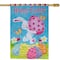 Happy Easter Bunny with Eggs Outdoor House Flag